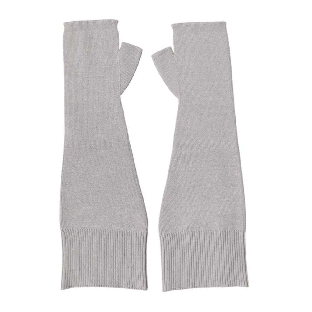 Dolce & Gabbana Gray Virgin Wool Knitted Fingerless Men Men's Gloves